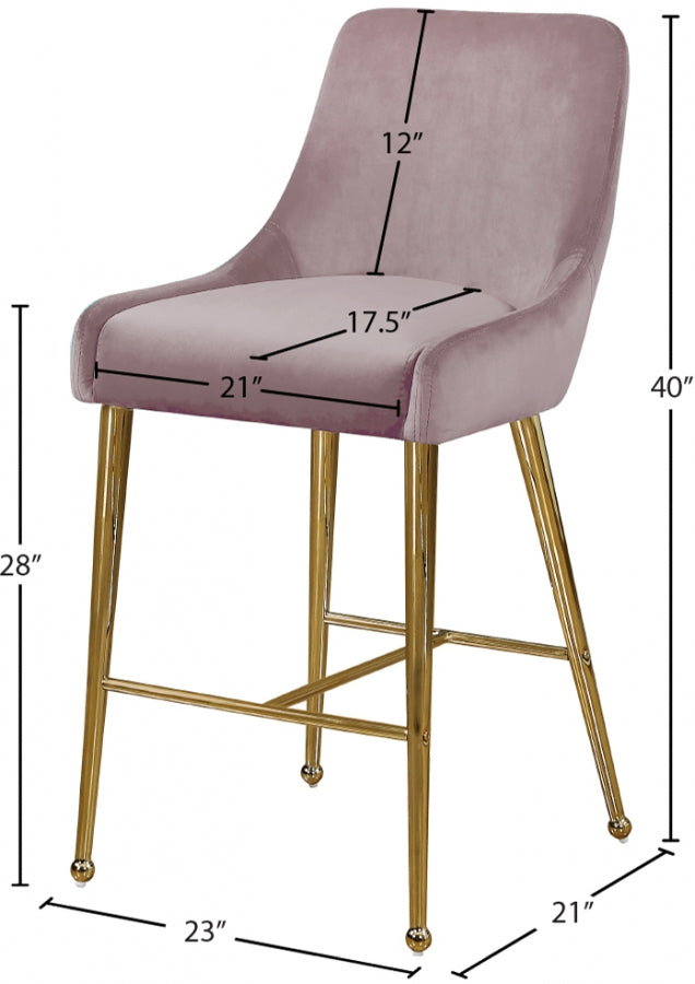 Tabouret de comptoir en velours Owen