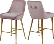Tabouret de comptoir en velours Owen
