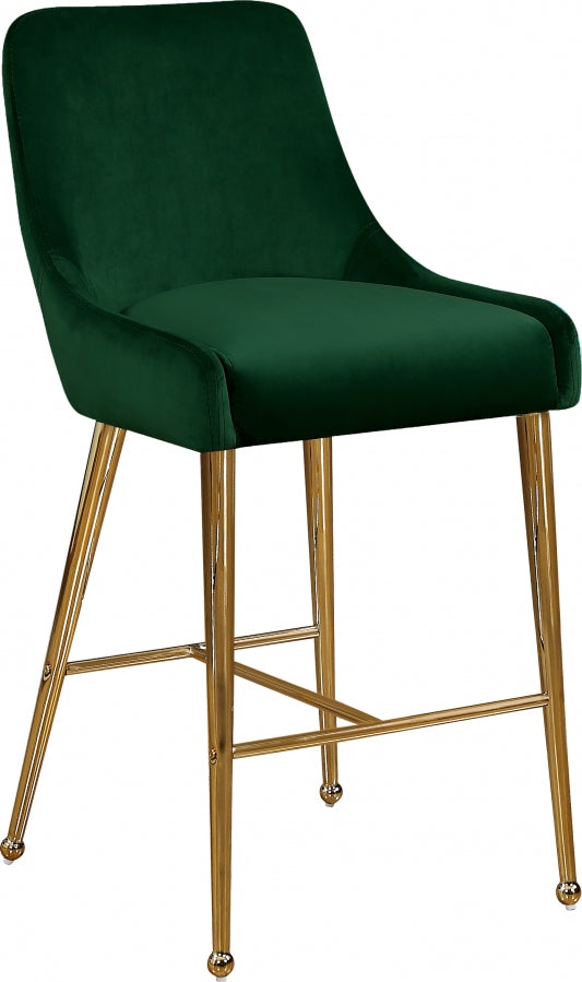 Tabouret de comptoir en velours Owen