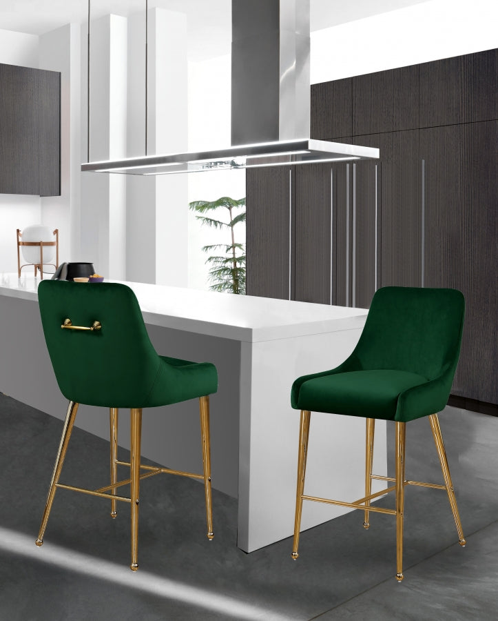 Tabouret de comptoir en velours Owen