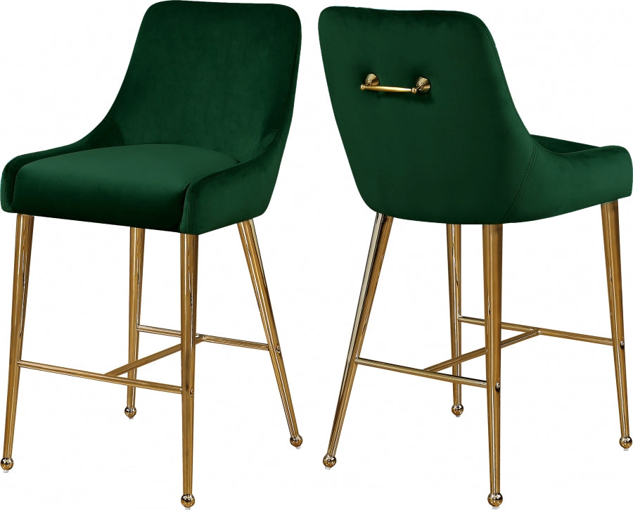 Tabouret de comptoir en velours Owen