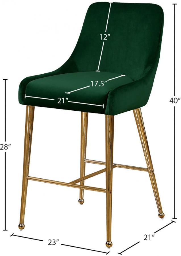 Tabouret de comptoir en velours Owen