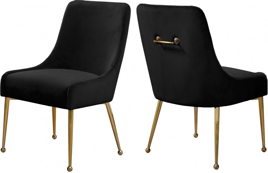 Chaise de salle à manger en velours Owen