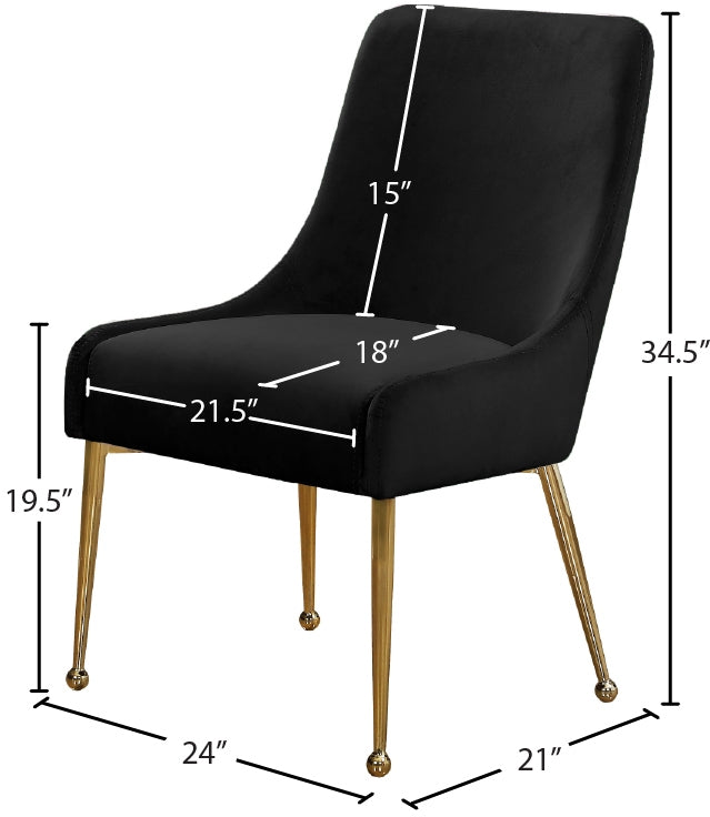 Chaise de salle à manger en velours Owen