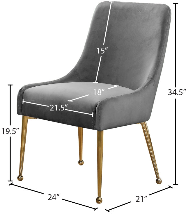 Chaise de salle à manger en velours Owen