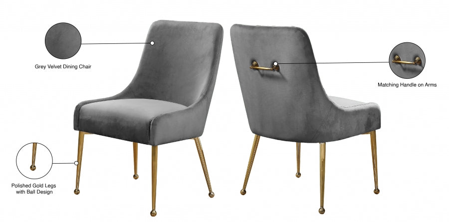 Chaise de salle à manger en velours Owen