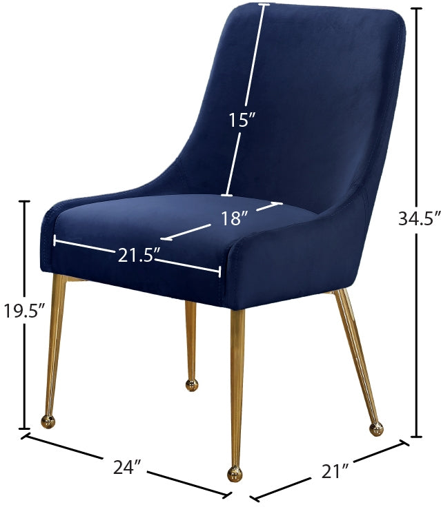 Chaise de salle à manger en velours Owen