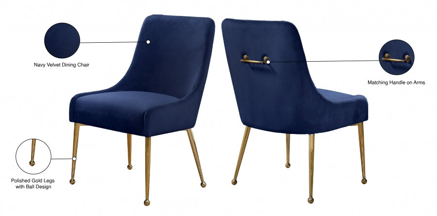 Chaise de salle à manger en velours Owen