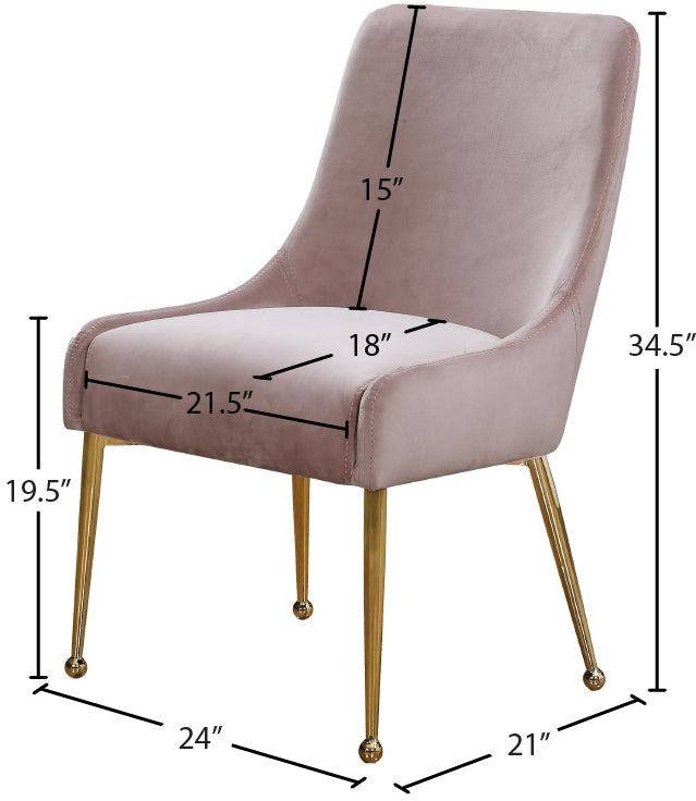 Chaise de salle à manger en velours Owen