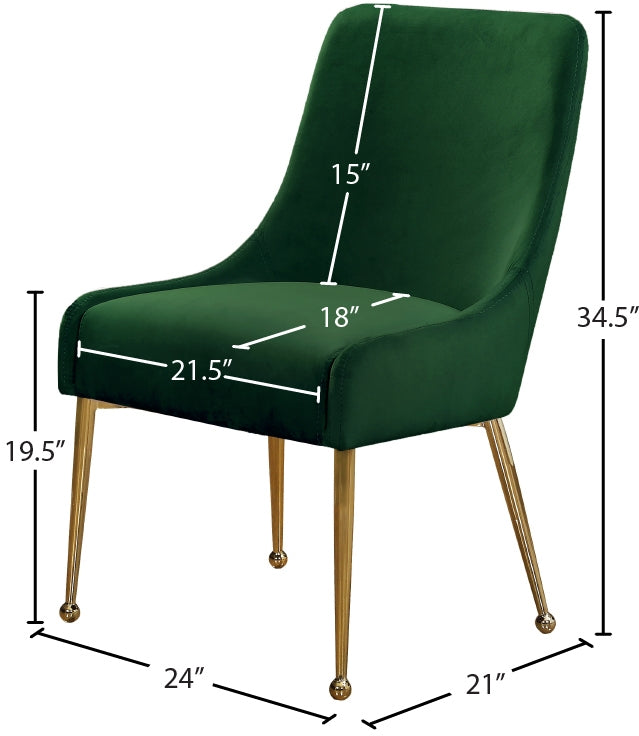 Chaise de salle à manger en velours Owen