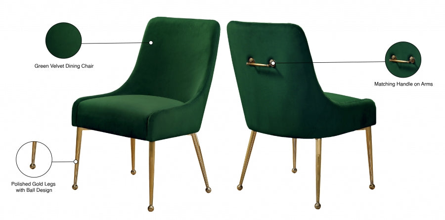 Chaise de salle à manger en velours Owen