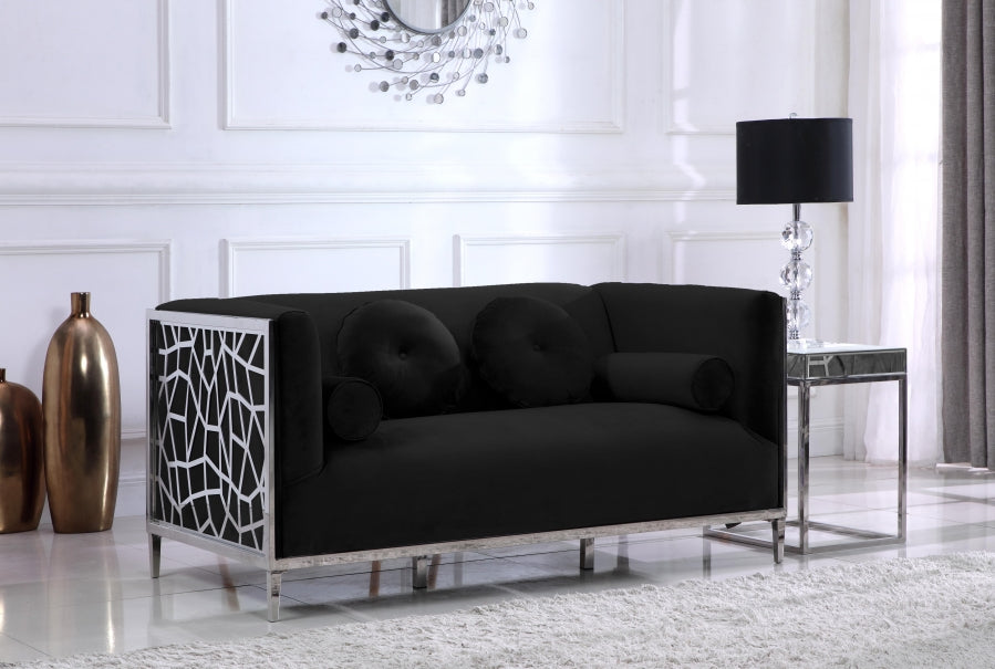 Causeuse en velours opale 