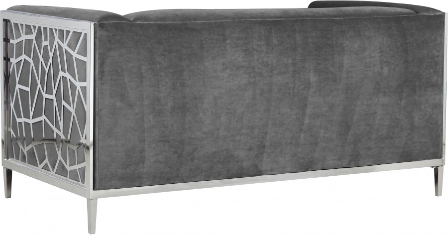 Causeuse en velours opale 