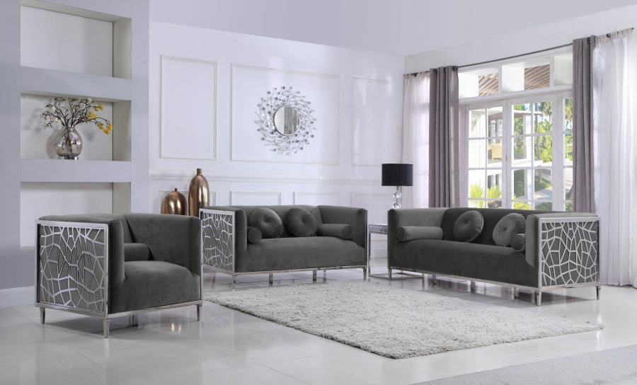 Causeuse en velours opale 
