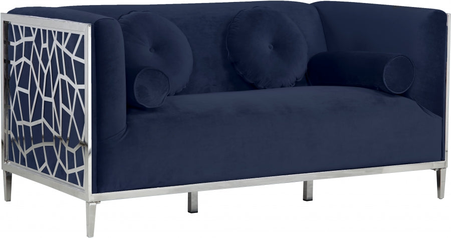 Causeuse en velours opale 