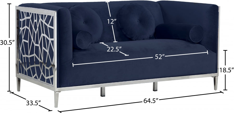 Causeuse en velours opale 
