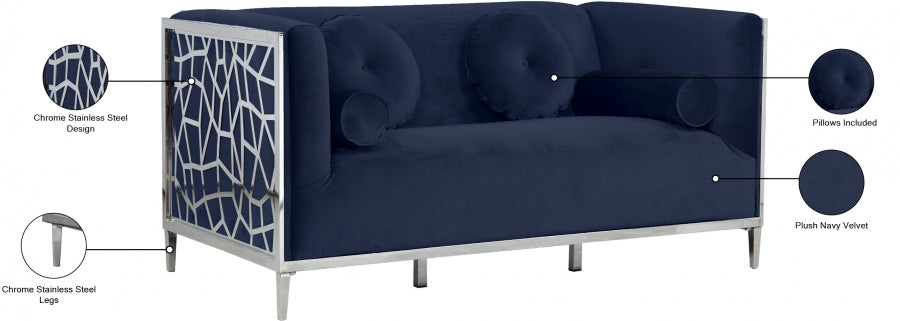 Causeuse en velours opale 
