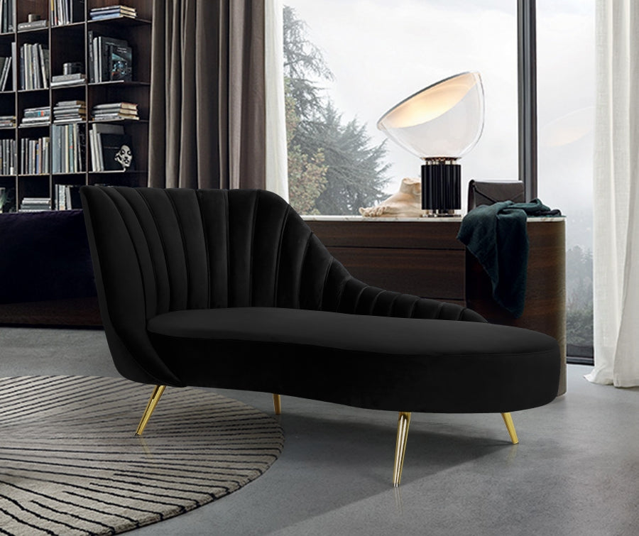 Chaise longue en velours Margo