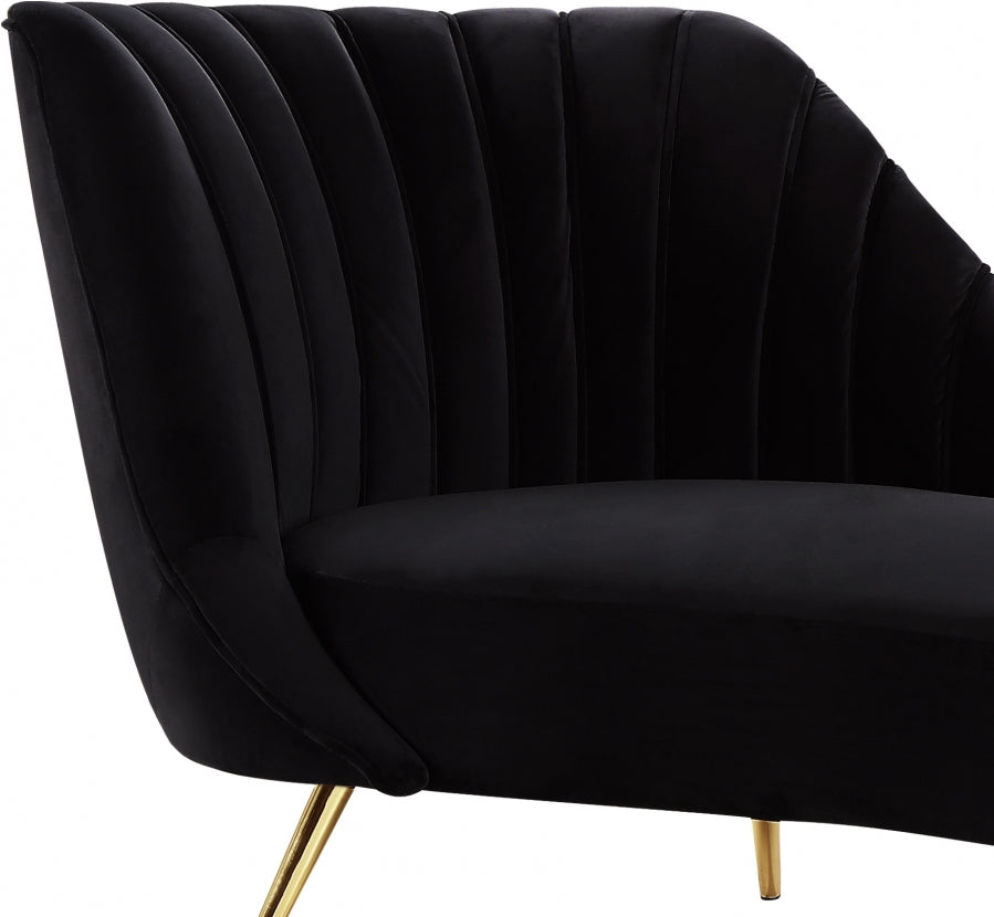 Chaise longue en velours Margo