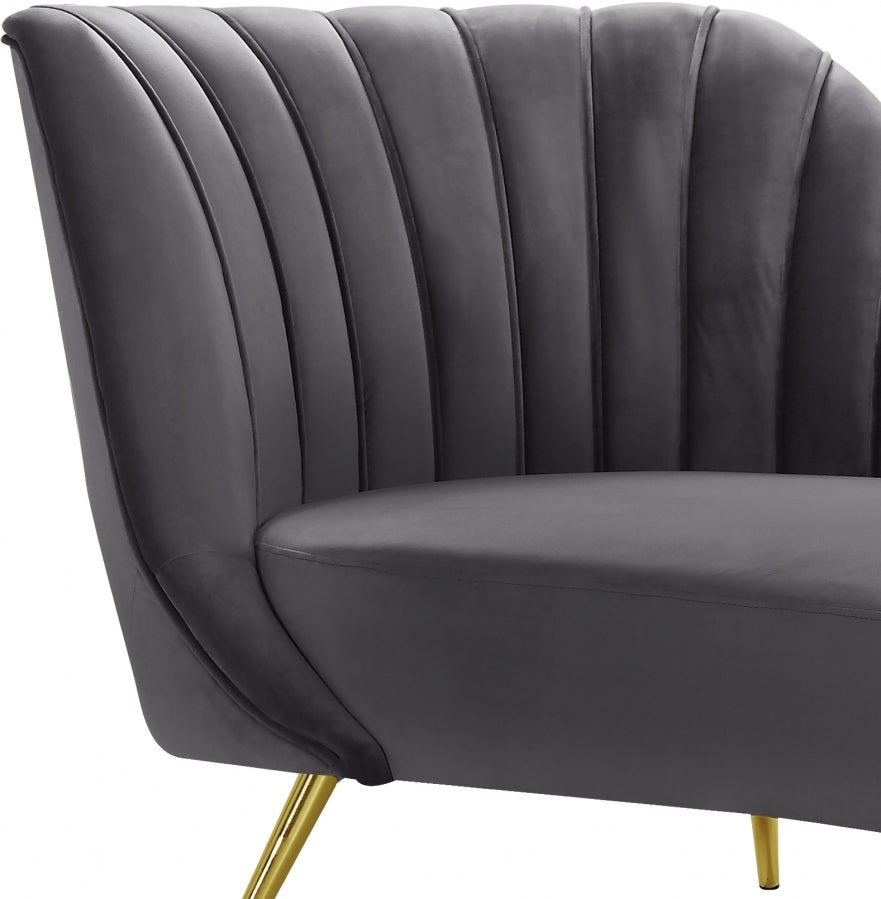 Chaise longue en velours Margo 