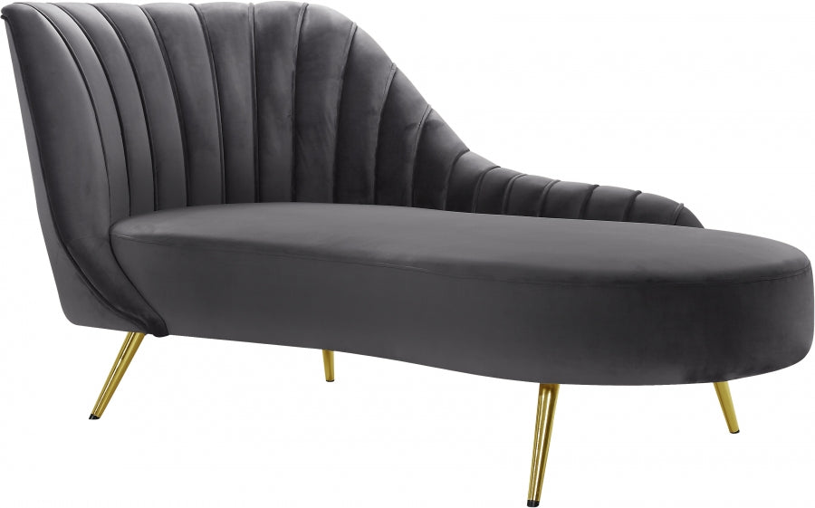 Chaise longue en velours Margo