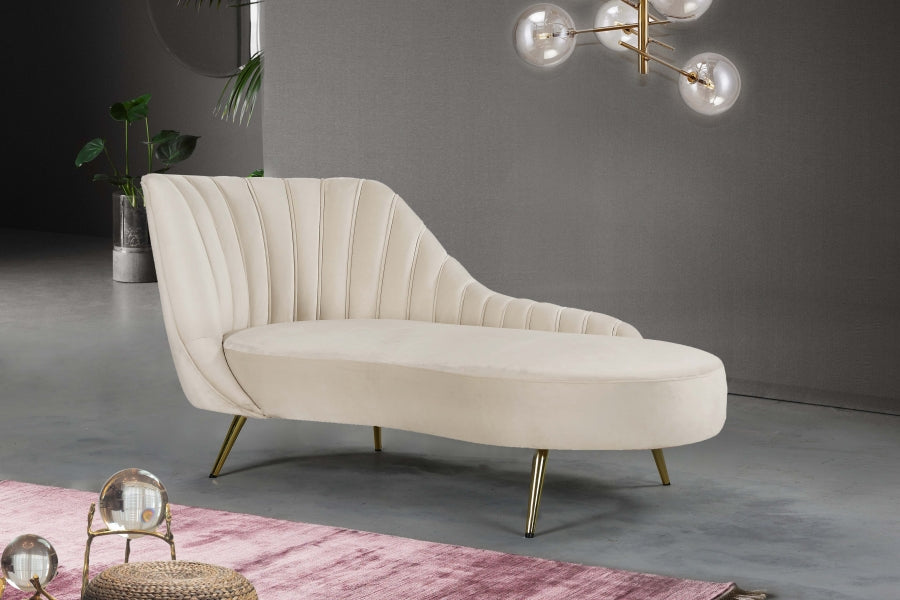 Chaise longue en velours Margo