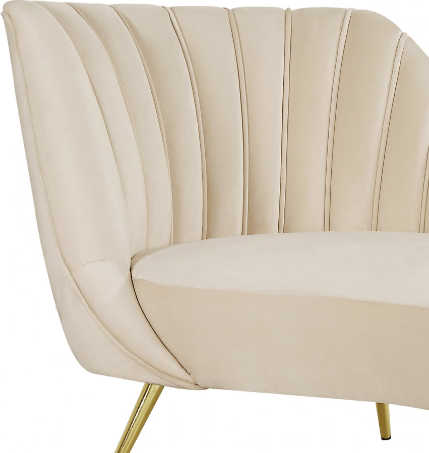 Chaise longue en velours Margo