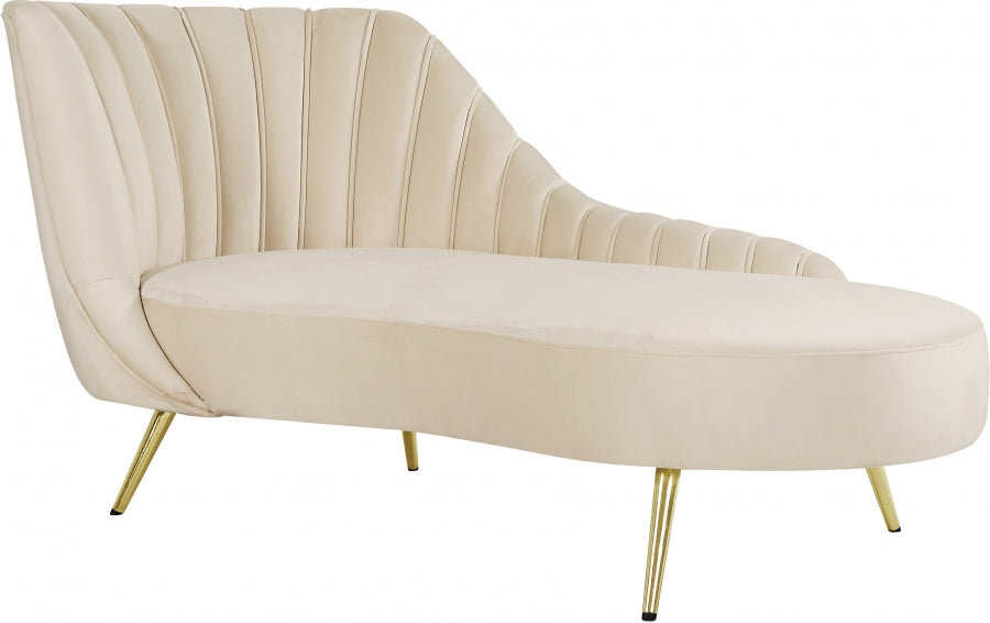 Chaise longue en velours Margo