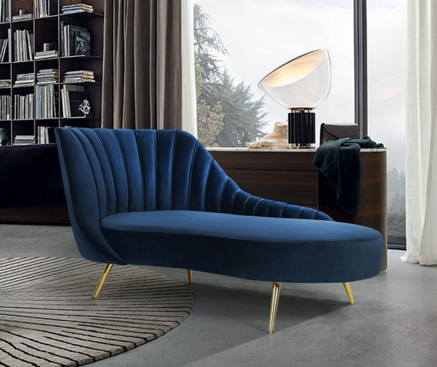 Chaise longue en velours Margo 