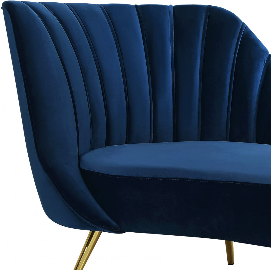 Chaise longue en velours Margo