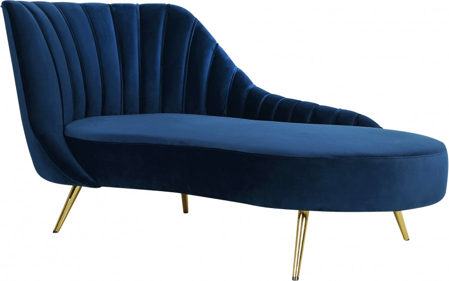 Chaise longue en velours Margo