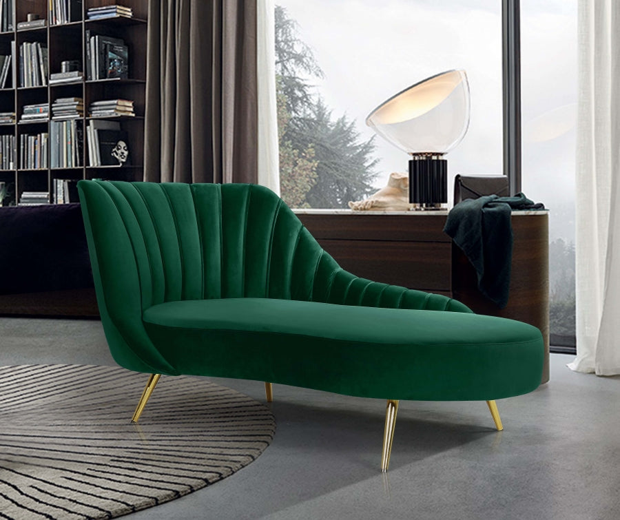 Chaise longue en velours Margo