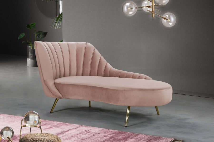 Chaise longue en velours Margo