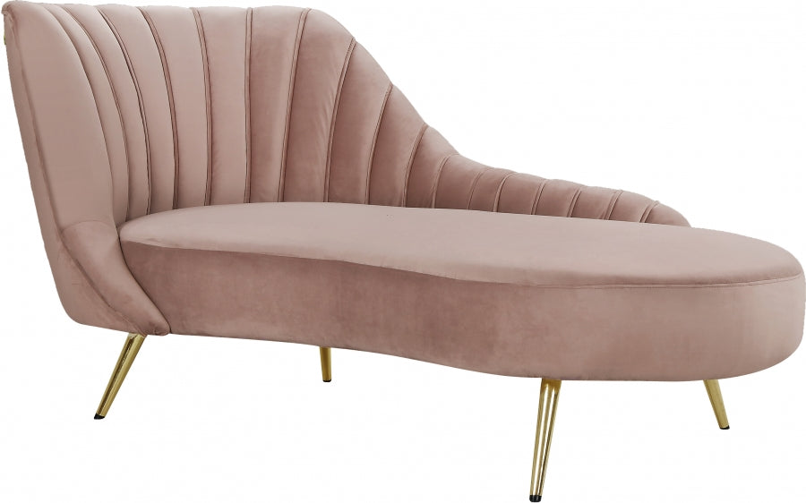 Chaise longue en velours Margo