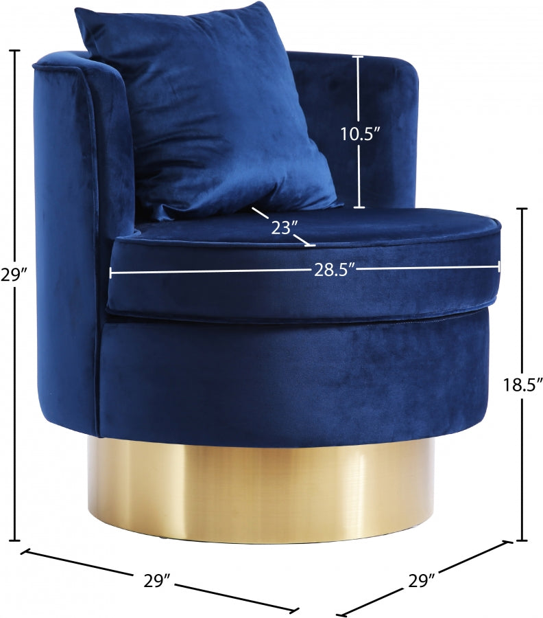 Chaise d'appoint en velours Kendra