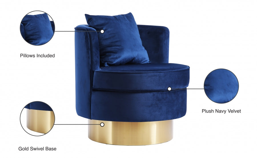Chaise d'appoint en velours Kendra