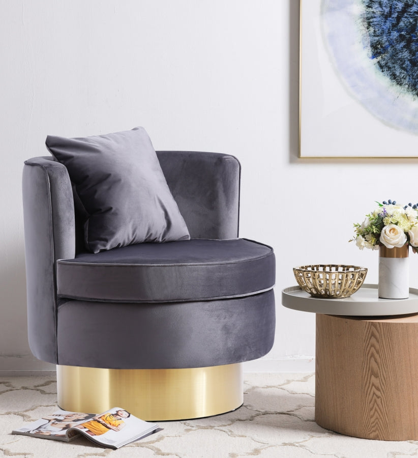 Chaise d'appoint en velours Kendra
