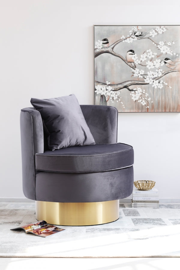Chaise d'appoint en velours Kendra
