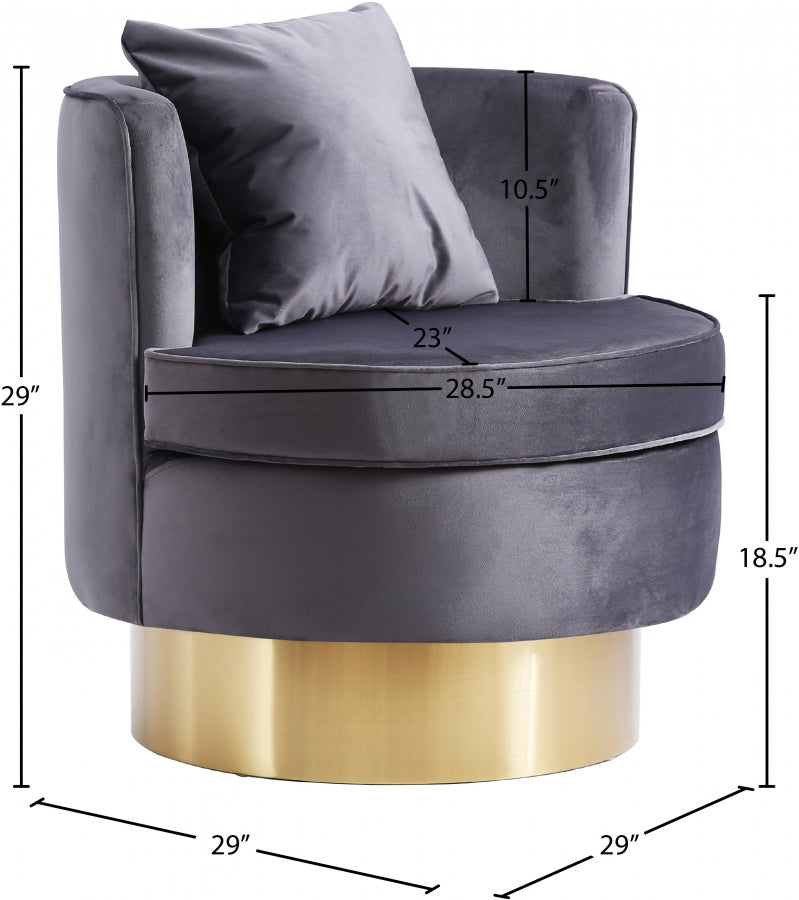 Chaise d'appoint en velours Kendra