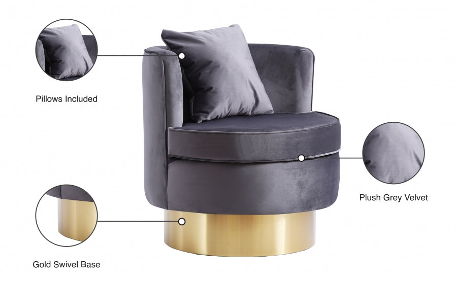 Chaise d'appoint en velours Kendra
