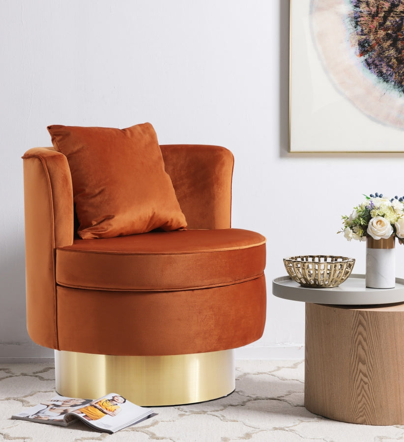Chaise d'appoint en velours Kendra