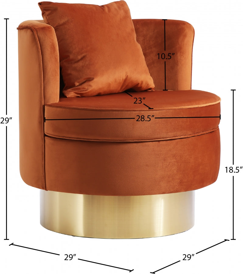 Chaise d'appoint en velours Kendra