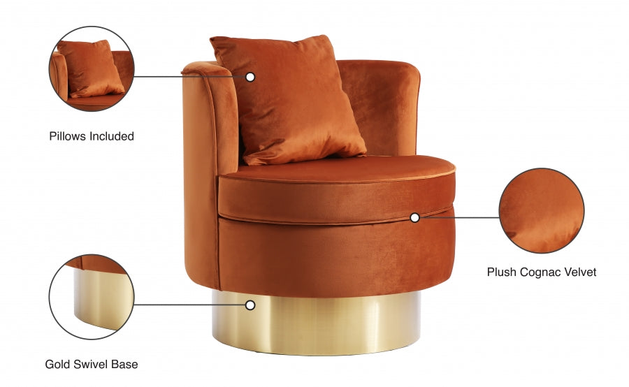 Chaise d'appoint en velours Kendra