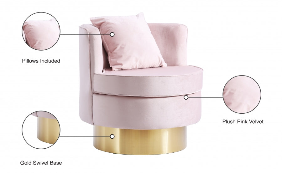 Chaise d'appoint en velours Kendra