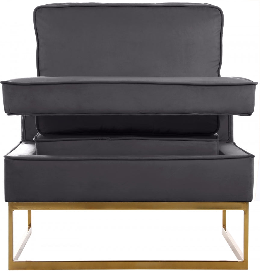 Chaise d'appoint en velours Noah