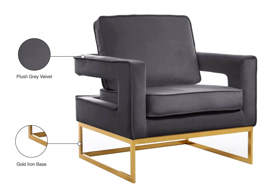 Chaise d'appoint en velours Noah