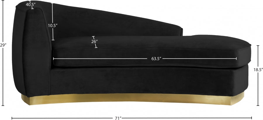 Chaise longue en velours Julian 