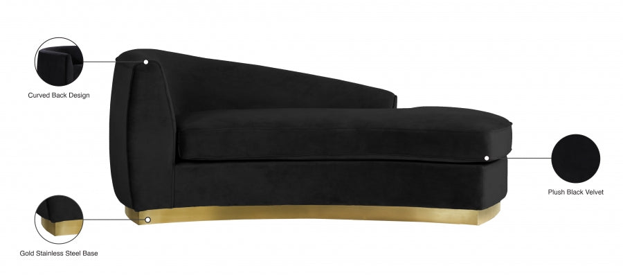 Chaise longue en velours Julian 