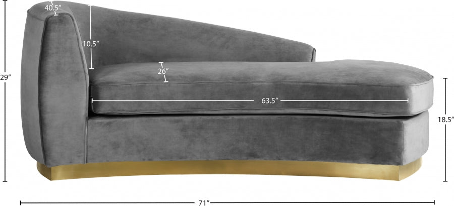 Chaise longue Julian en velours