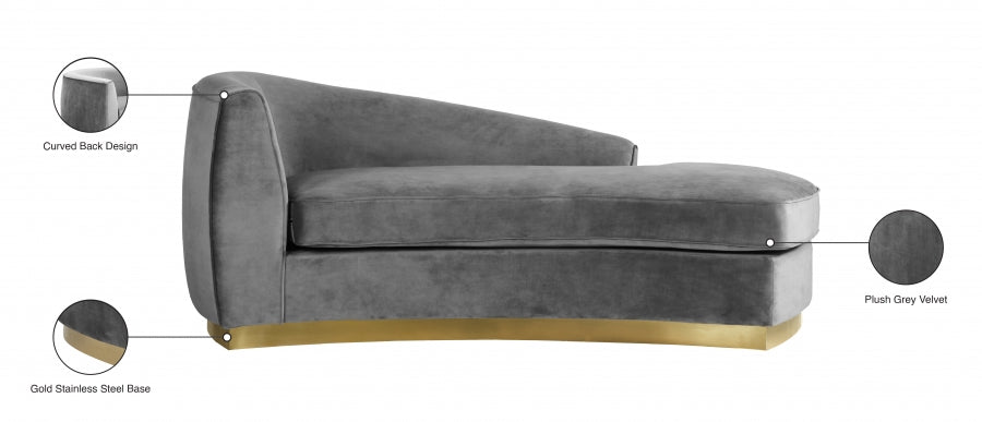 Chaise longue en velours Julian 